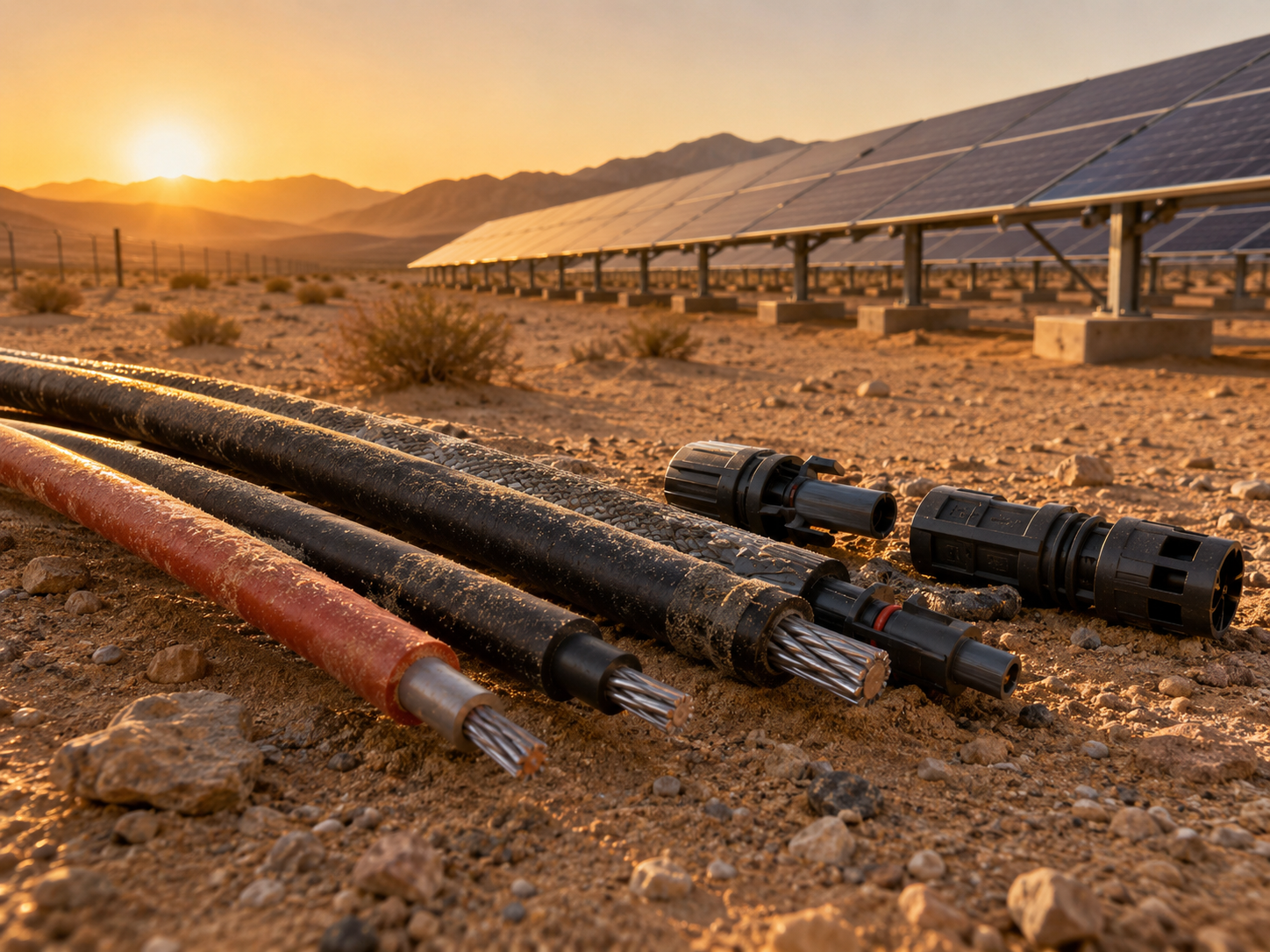 Desert environmental stress testing for photovoltaic cables