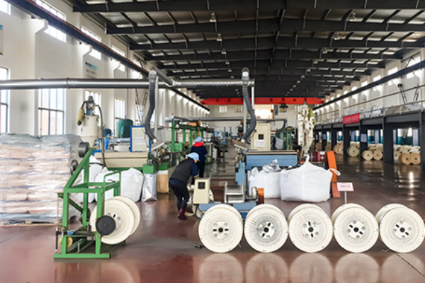 Cable reels on a Jinyou manufacturing line in Shanghai