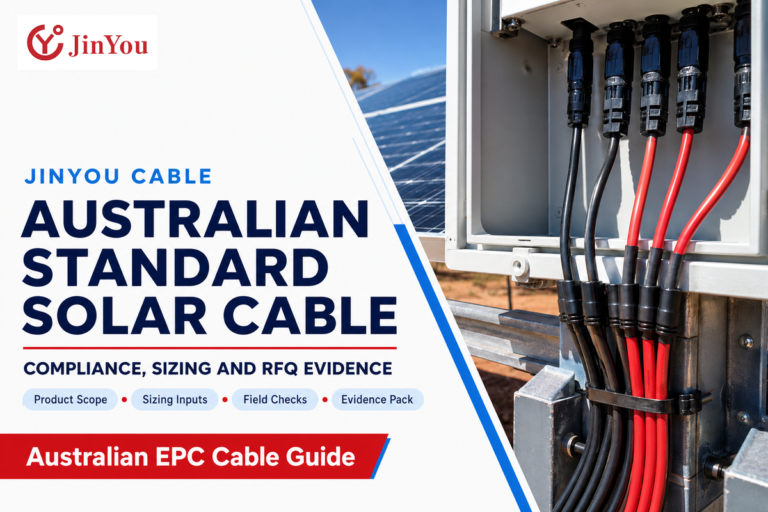 Australian Standard Solar Cable guide separates product evidence, sizing inputs, field checks and RFQ release