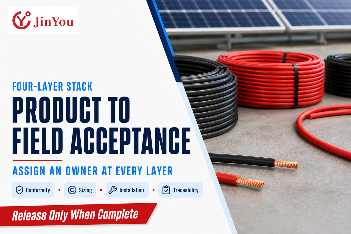 Four-layer Australian PV cable stack links product conformity, sizing, installation and model traceability