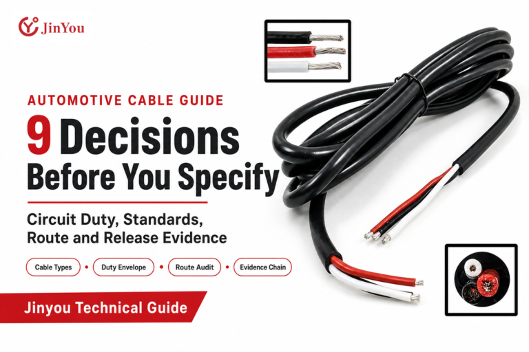 Automotive cable guide cover: nine decisions connect circuit duty, route, standards and release evidence (ISO, SAE, NHTSA)