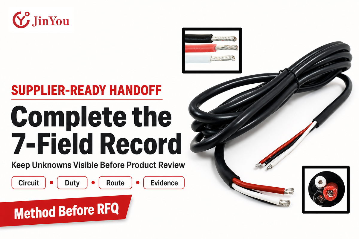 Seven-field automotive cable record captures circuit, duty, loss, environment, route, construction and release evidence before supplier review