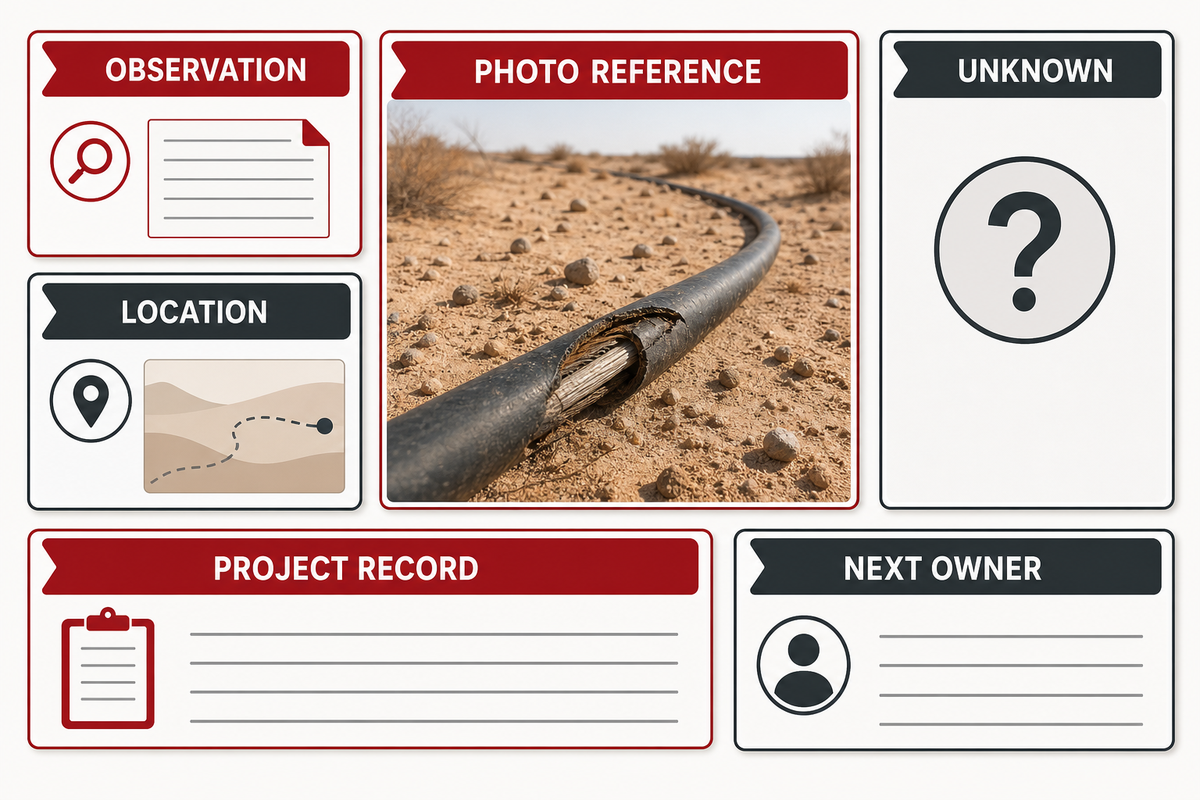 Record and Escalate a Desert Solar Cable Problem