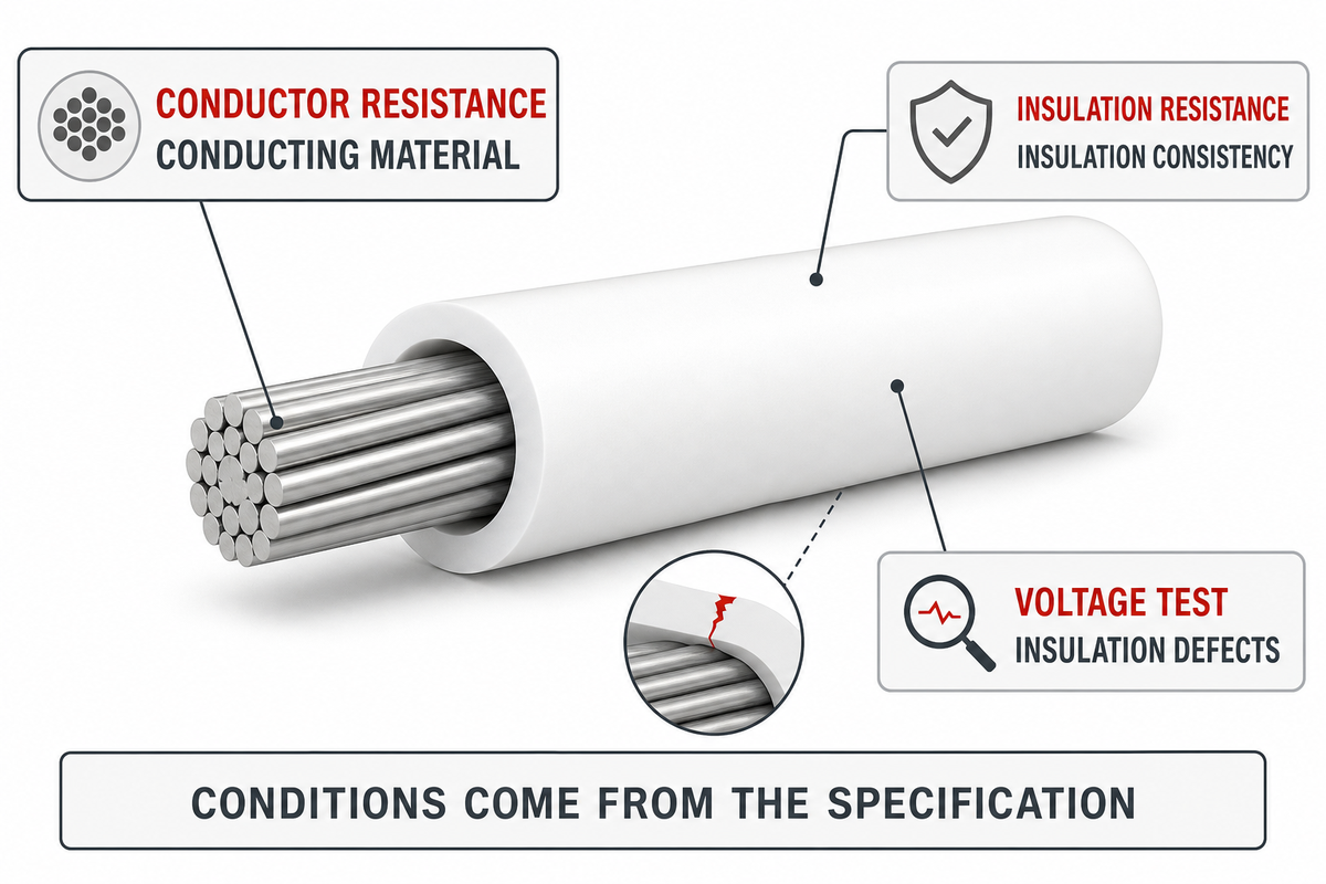 Electrical tests: distinguish conduction from insulation — JINYOU Cable
