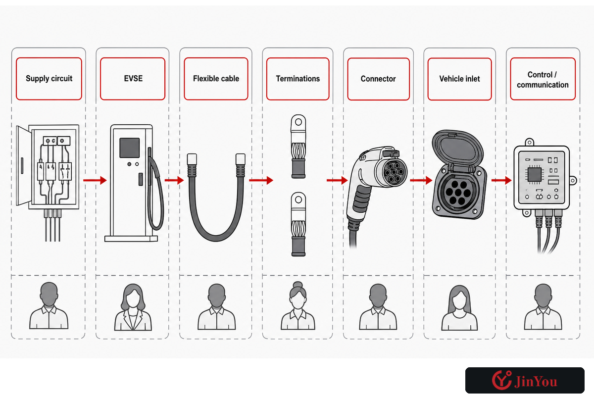 Seven-layer map assigns evidence ownership from supply circuit to charging control