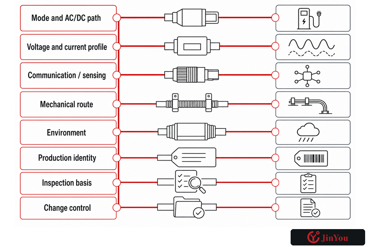 Eight-row duty matrix connects charging mode, route, environment and evidence to change control