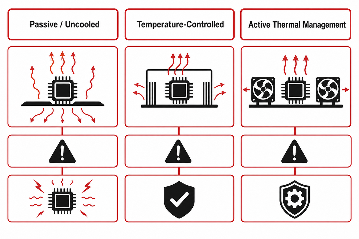 Passive, temperature-controlled and actively cooled EV DC charging cable architecture comparison