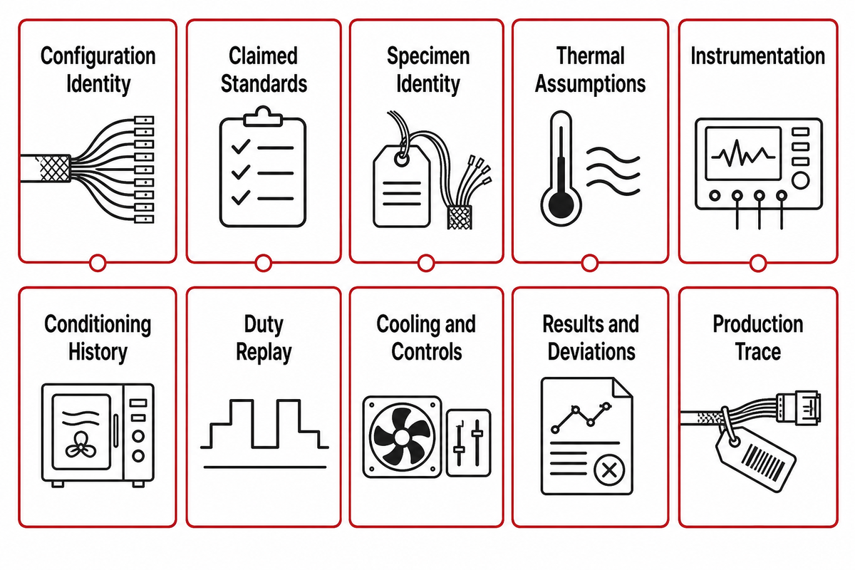 Nine-field EV DC charging cable validation passport for traceable release evidence