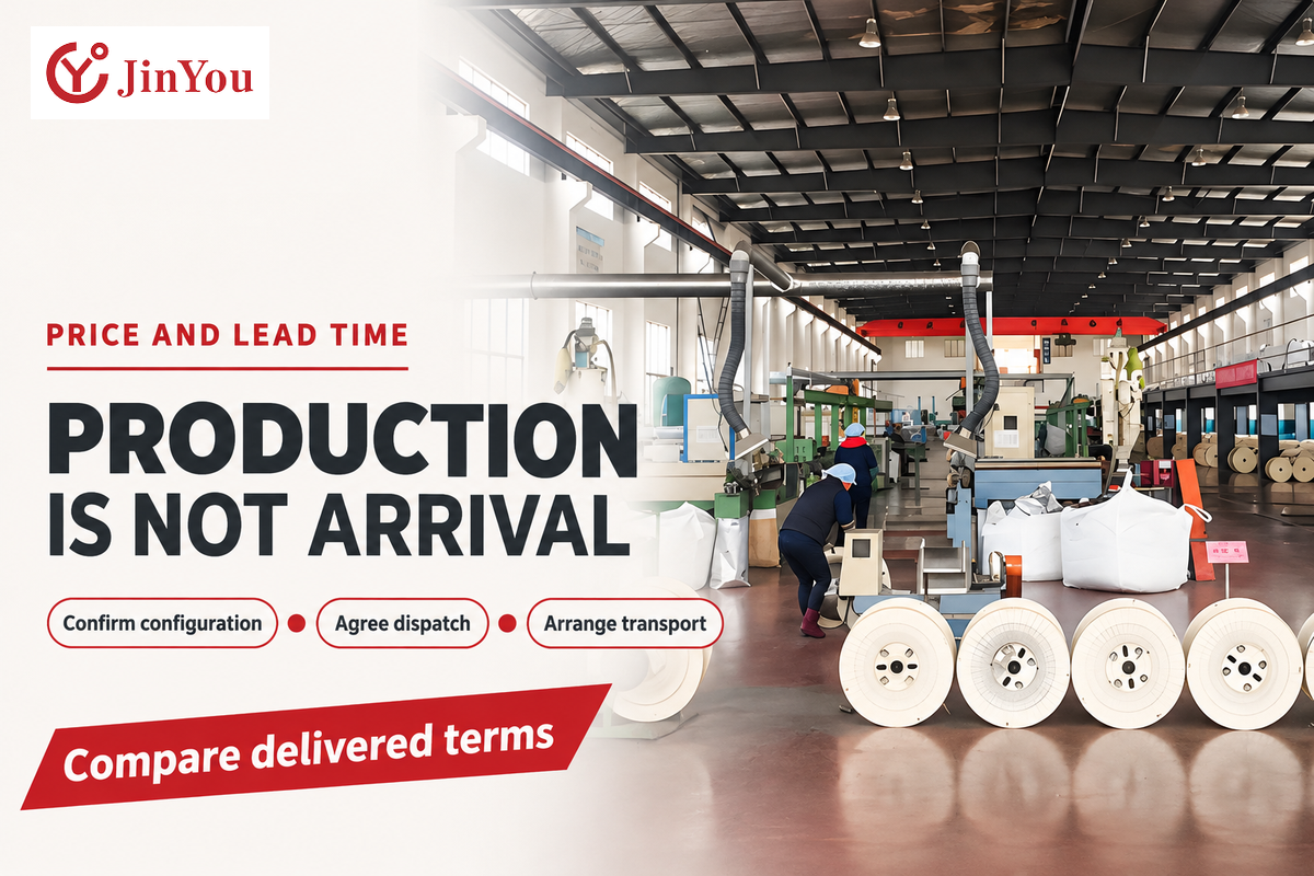 Production scheduling, dispatch and arrival are distinct procurement stages; the Jinyou PV1-F page provides a configuration-dependent baseline.